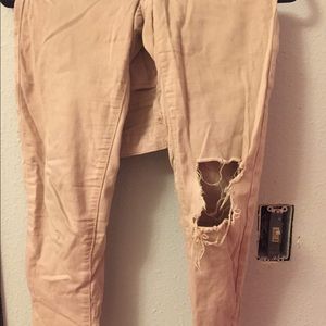Dusty rose ripped jegging